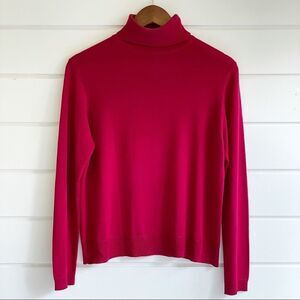 Valerie Stevens Turtleneck Red 100% Silk Sweater Size Large
